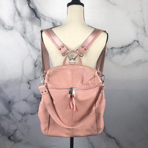 Pink leather backpack purse NWT